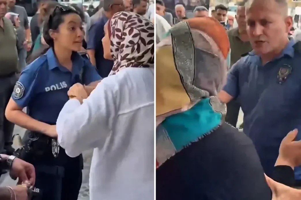 Sokak ortasinda polise agir hakaret Sen kopeksin