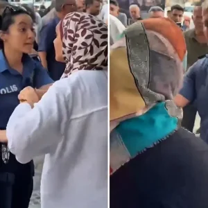 Sokak ortasinda polise agir hakaret Sen kopeksin