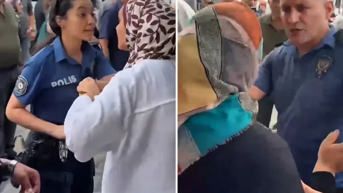Sokak ortasinda polise agir hakaret Sen kopeksin