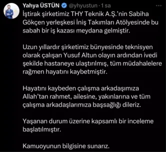THYde Is Kazasi Bir Calisan Hayatini Kaybetti
