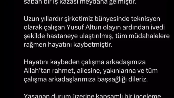 THYde Is Kazasi Bir Calisan Hayatini Kaybetti