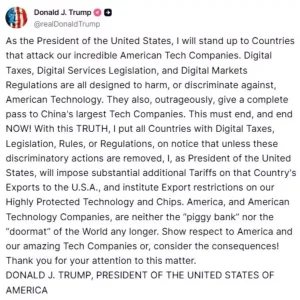 Trump Dijital Hizmet Vergilerine Yanit Olarak Ek Gumruk Vergileri Getirecek