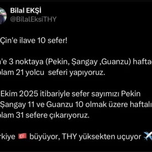 Turk Hava Yollari Cin Ucuslarini Artiriyor