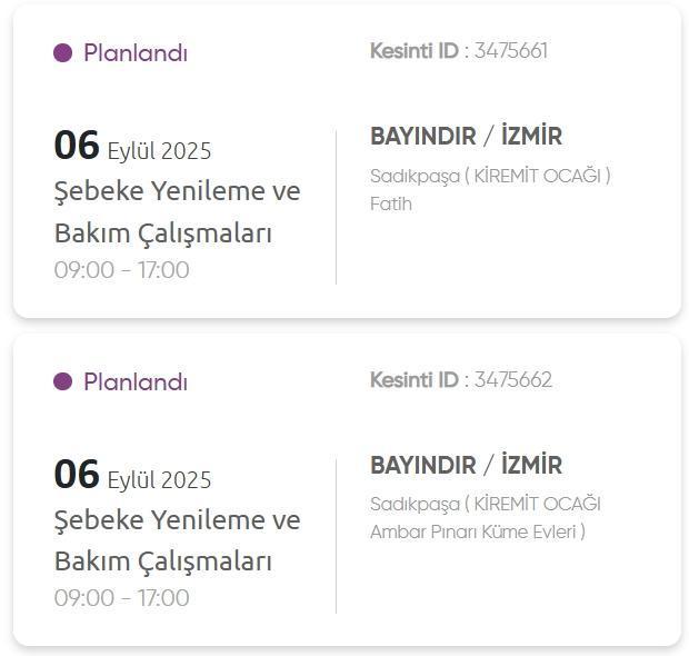 İzmir GEDİZ elektrik kesintisi! 6 Eylül İzmir'de elektrik kesintisi ne zaman bitecek, elektrikler ne zaman gelecek?
