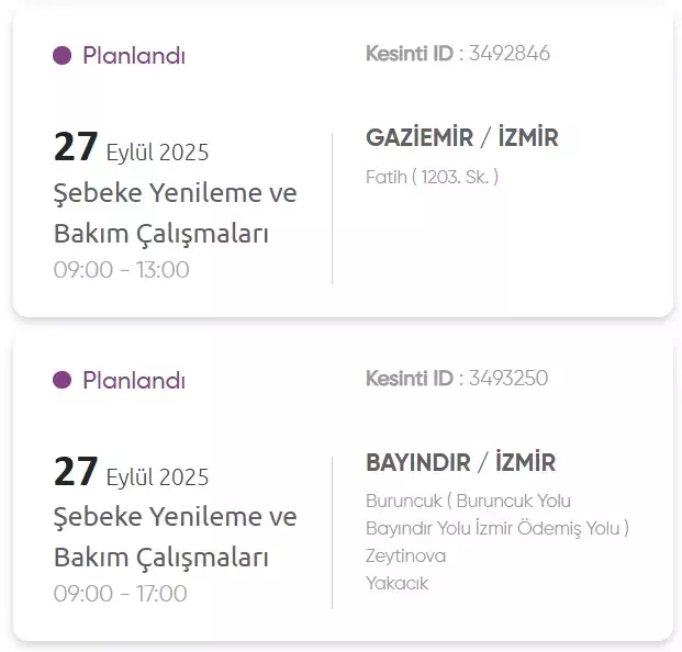 İzmir GEDİZ elektrik kesintisi! 27 Eylül İzmir'de elektrik kesintisi ne zaman bitecek, elektrikler ne zaman gelecek?