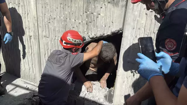 İstanbul'da 15 metrelik duvarın arasında günlerce mahsur kaldı, sesleri duyanlar ihbar etti
