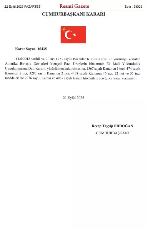 2018'den beri yürürlükteydi! ABD ürünlerine uygulanan ek mali yükümlülükler kaldırıldı