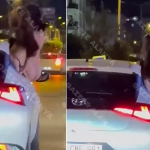 3 kadin yari ciplak arabada dans etti goren sasti kaldi