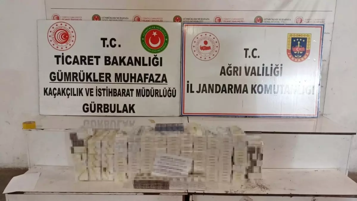Agrida Gurbulak Sinir Kapisinda 4 Bin 450 Paket Kacak Sigara