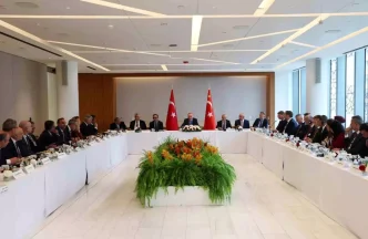 Cumhurbaskani Erdogan ABD Is Konseyi Baskani Ulukaya ile gorustu
