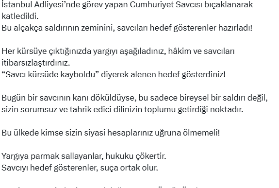 Cumhuriyet Basdanismani Saral savci cinayeti icin CHP lideri Ozeli sucladi