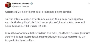 Dis Ticaret Acigi Agustosta 875 Milyar Dolara Dustu