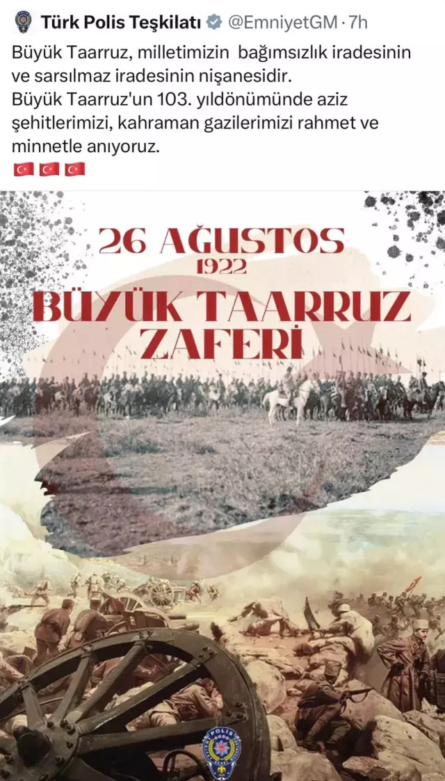 Emniyetin Atatürksüz 30 Ağustos paylaşımında yeni gelişme! Medya daire başkanı görevden alındı