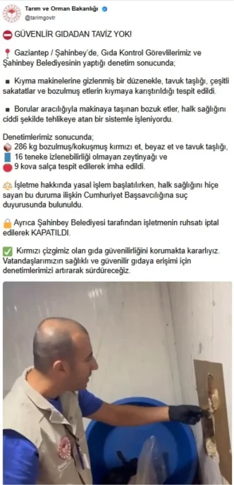 Gaziantepte Gida Denetiminde Sok Cikis Bozulmus Etler Kiymaya Karistirilmis