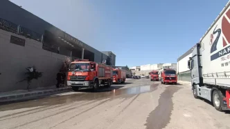 Gaziantepteki Islak Mendil Fabrikasinda Yangin