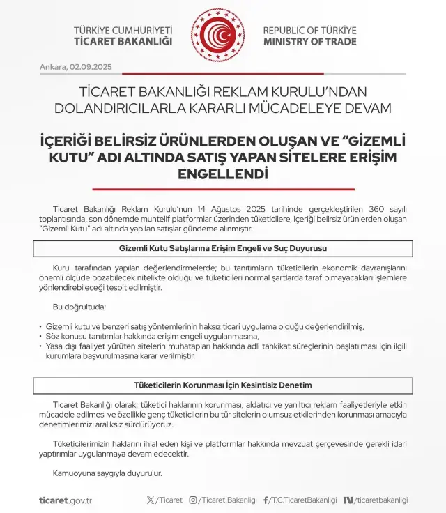 'Gizemli kutu' satışı yapan sitelere erişim engeli getirildi