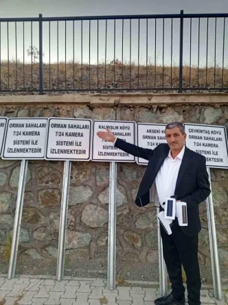 Gunbali Koyu Muhtari Orman Yanginlarina Karsi Guvenlik Kamerasi Taktirdi