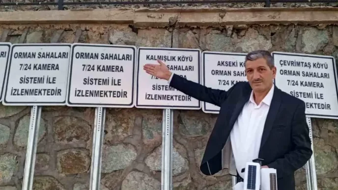 Gunbali Koyu Muhtari Orman Yanginlarina Karsi Guvenlik Kamerasi Taktirdi