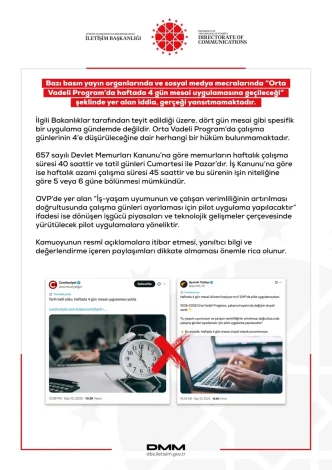 Haftada 4 Gun Mesai Iddialari Yalanlandi