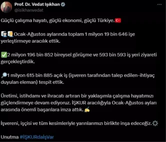 ISKURdan 1 Milyon Ise Yerlestirme Basarisi