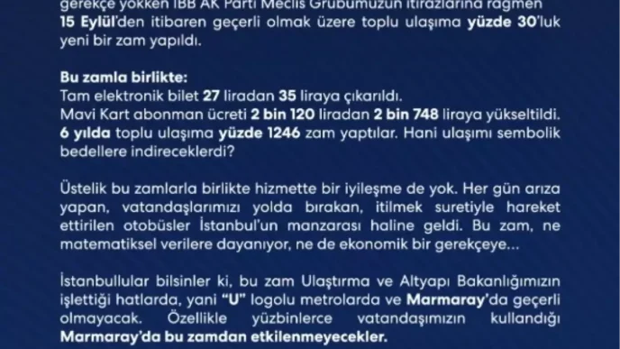 Istanbulda Toplu Ulasim Zammi U Logolu Metrolara ve Marmaraya Uygulanmayacak