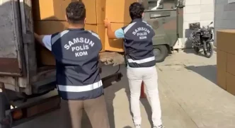 Samsunda 37 Milyon Kacak Makaron Ele Gecirildi