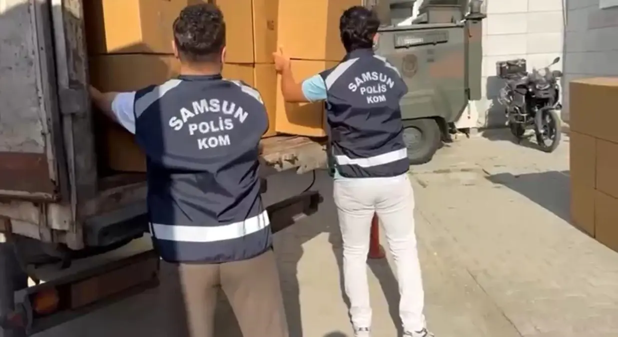 Samsunda 37 Milyon Kacak Makaron Ele Gecirildi