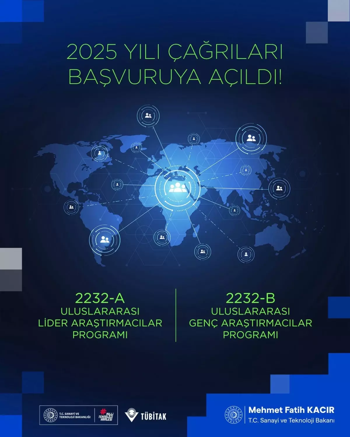 TUBITAK 2025 Uluslararasi Arastirmacilar Programi Basvurulari Acildi