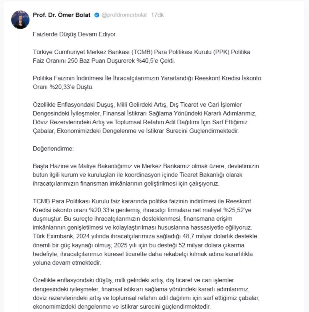 Ticaret Bakani Bolat Ekonomide Istikrar Icin Kararli Adimlar