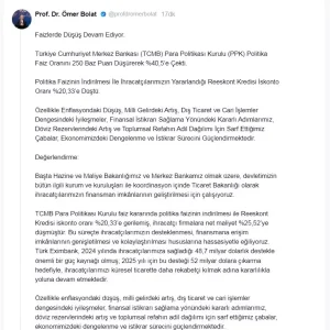 Ticaret Bakani Bolat Ekonomide Istikrar Icin Kararli Adimlar