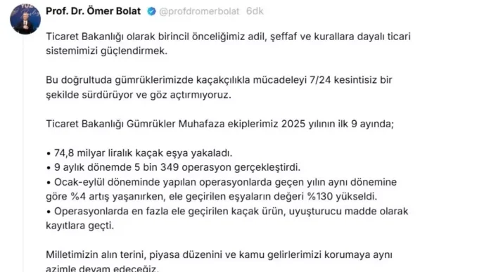 Ticaret Bakani Bolattan Kacakcilikla Mucadele Aciklamasi