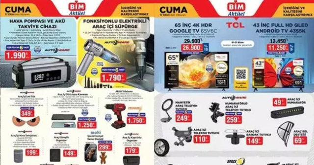 BİM 17 Ekim Cuma aktüel ürünler kataloğunda hangi ürünler var? BİM buhar kazanlı ütü, siyah nokta temizleyici, araç içi süpürge!