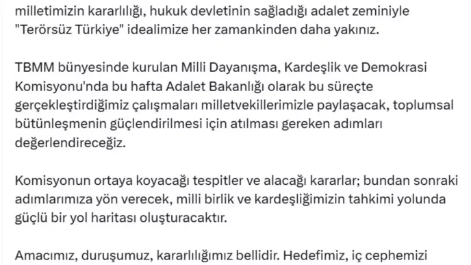 Adalet Bakanı Tunç: 'Terörün olmadığı Türkiye, bölgesinde ve dünyada etkinliğini artıracaktır' 2 Adalet Bakani Tunc Terorun olmadigi Turkiye bolgesinde ve dunyada etkinligini
