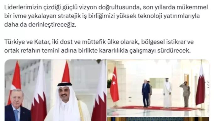 Bakan Kacir Turkiye ve Katar bolgesel istikrar ve ortak refahin
