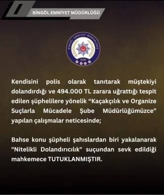 Bingolde Polis Kiliginda Dolandiricilik 494 Bin Lira Calindi