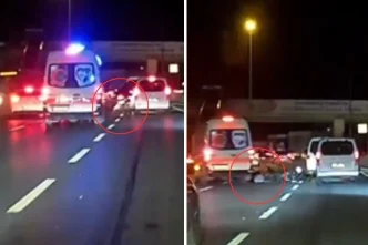Dehşet anları! Otomobile çarpıp savruldu, üzerinden ambulans geçti 12 Dehset anlari Otomobile carpip savruldu uzerinden ambulans gecti