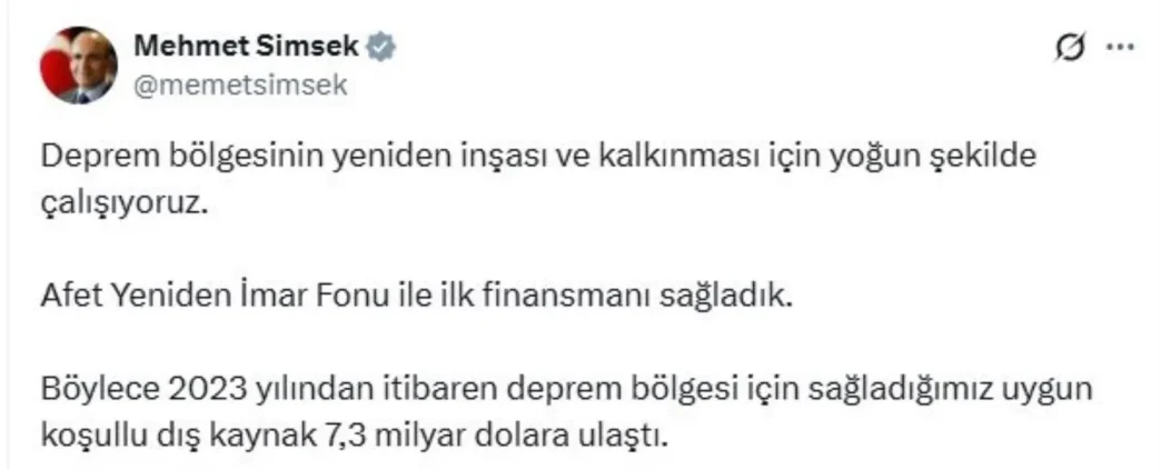 Deprem Bolgesi Icin Ilk Finansman Saglandi