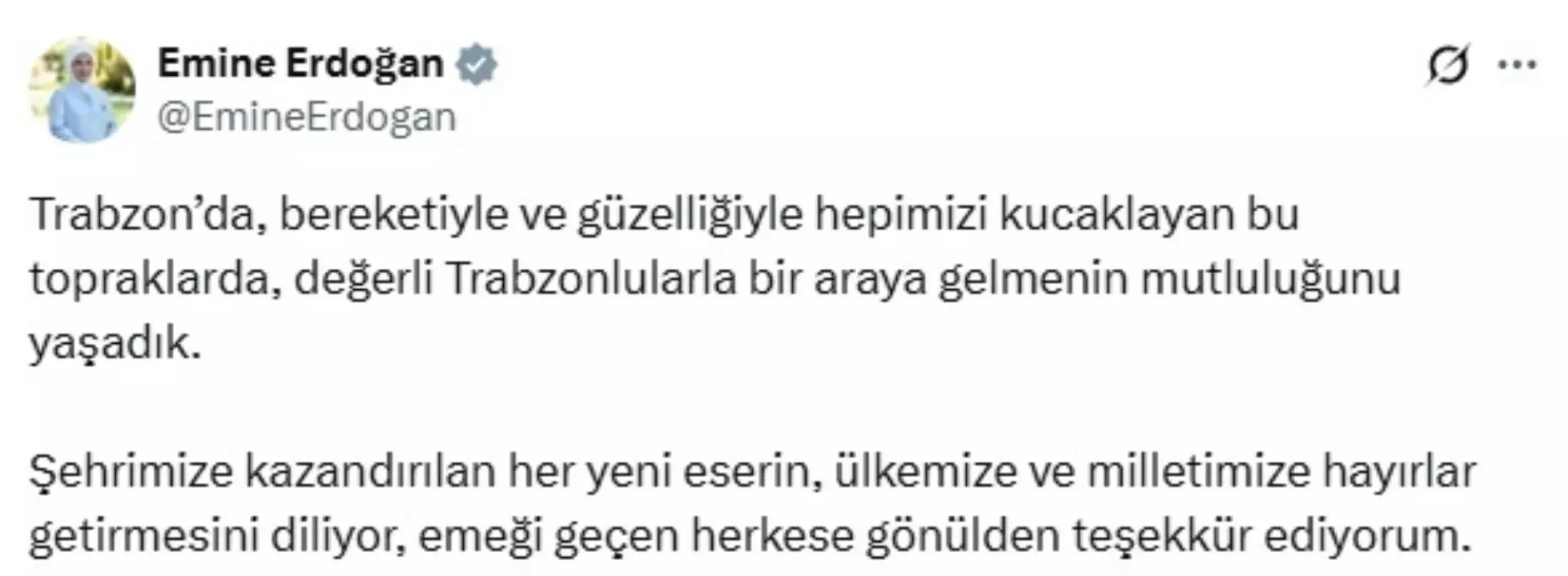 Emine Erdogan Trabzon Ziyaretinde Mutlulugunu Paylasti