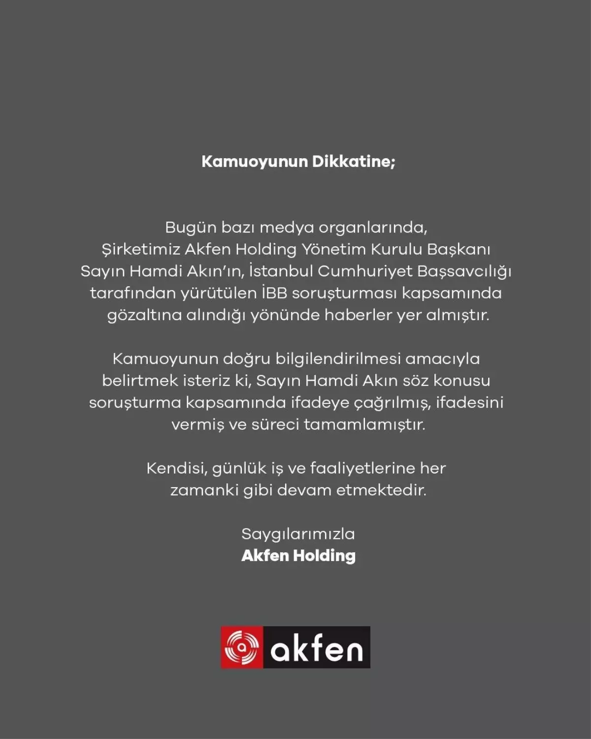 Hamdi Akin Gozaltina Alinmadi Surec Tamamlandi