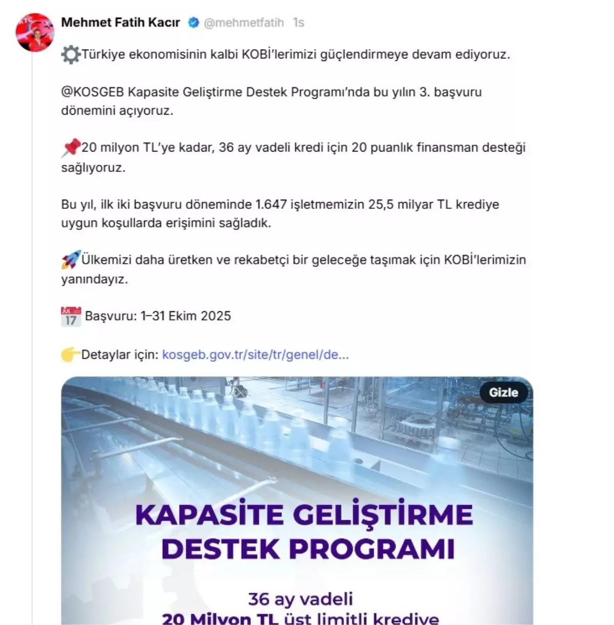 KOSGEB Kapasite Gelistirme Destek Programinin 3 Donemi Basladi