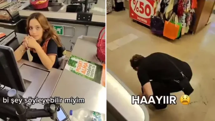 Markette kasiyere cikma teklifi eden genc aldigi cevapla yikildi