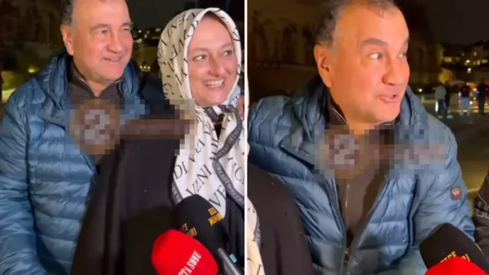 Murat Ulker esiyle yururken goruntulendi