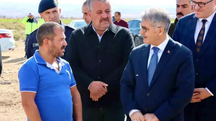 Nigde Valisi yanginda zarar goren ureticiye destek ziyareti gerceklestirdi