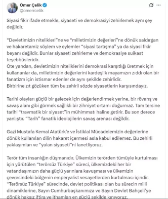 Omer Celik Terorsuz Turkiye Sureci Milli Degerler Uzerine Kurulmustur