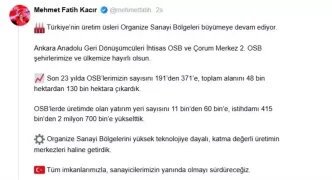 Organize Sanayi Bolgeleri 371e Ulasti