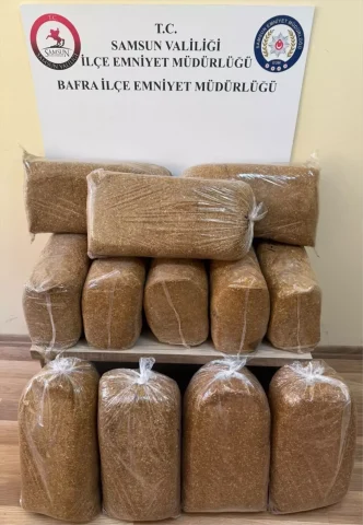 Samsun Bafrada 60 Kilogram Kacak Tutun Ele Gecirildi