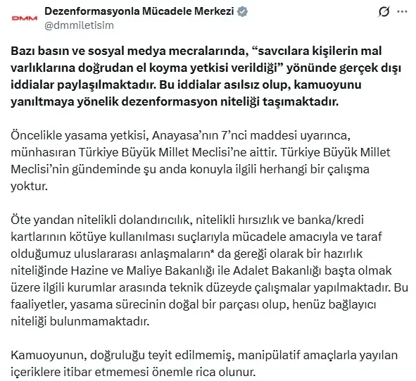 Savcılara mülke el koyma yetkisi mi verildi? Cumhurbaşkanlığından açıklama var 3 Savcılara mülke el koyma yetkisi mi verildi? Cumhurbaşkanlığından açıklama var