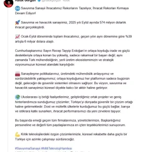 Savunma Sanayii 2025 Yili Eylul Ayinda 574 Milyon Dolarlik Ihracat