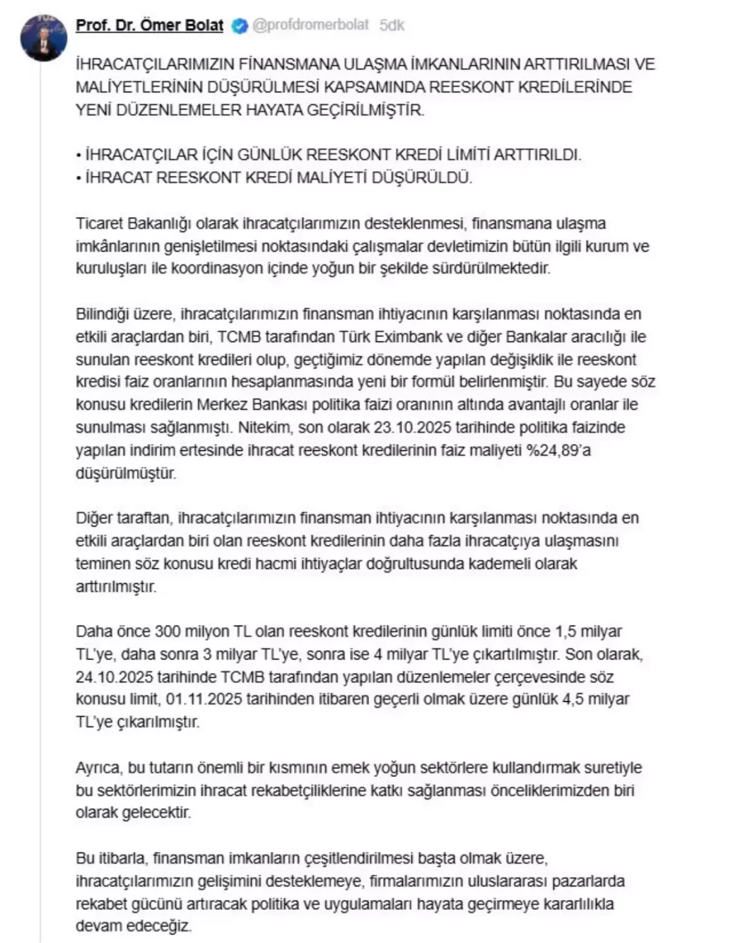 Ticaret Bakanı Bolat: İhracatçılar için Finansman İmkanları Genişletiliyor 2 Ticaret Bakani Bolat Ihracatcilar icin Finansman Imkanlari Genisletiliyor