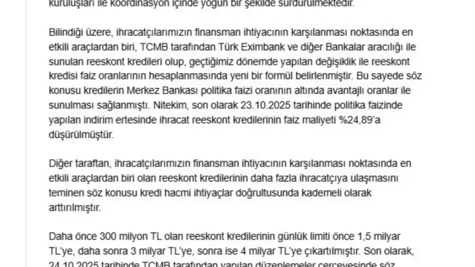 Ticaret Bakani Bolat Ihracatcilar icin Finansman Imkanlari Genisletiliyor